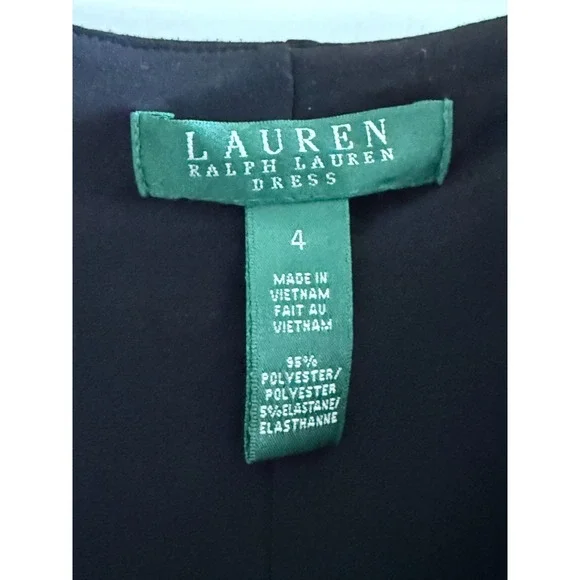 Lauren Ralph Lauren Dress Women Size 4 Black Sleeveless Drape Neck Quiet Luxury - Picture 3 of 3